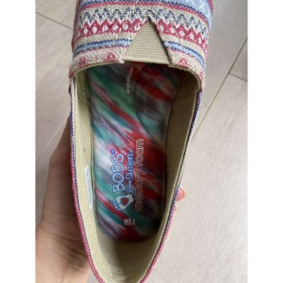 Skechers TAN Women BOBS PLUSH-LIL FOX Alpargata us 8.5 flats slip ons sneakers - Picture 7 of 9